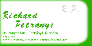 richard petranyi business card