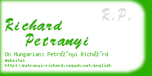 richard petranyi business card